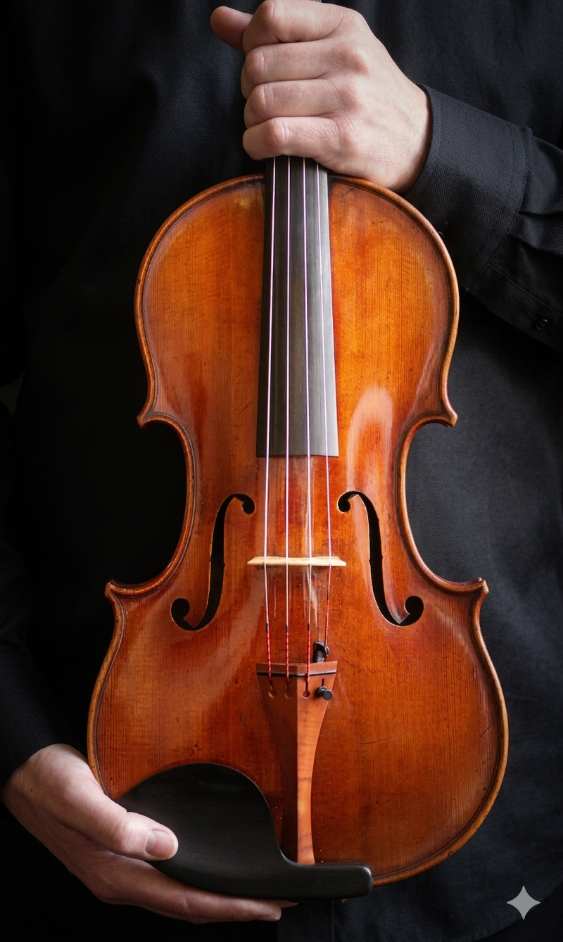 Violino clássico premium de madeira nobre para iniciantes com acabamento artesanal