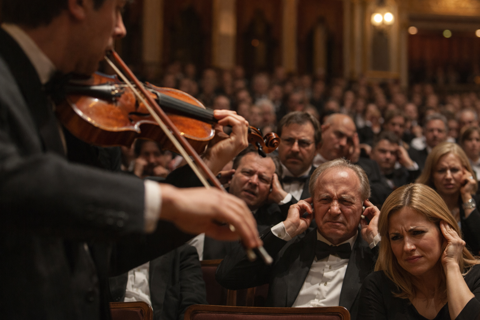 Violino com volume excessivo